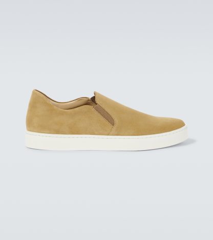 fake luxury Manolo Blahnik Nadores suede sneakers in green