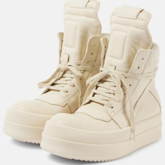 fake luxury Rick Owens Bumper leather high-top sneakers in white