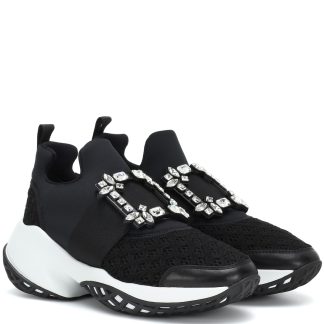 fake luxury Roger Vivier Viv' Run sneakers in black