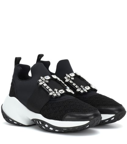 fake luxury Roger Vivier Viv' Run sneakers in black