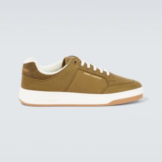 fake luxury Saint Laurent SL/61 canvas low-top sneakers in green