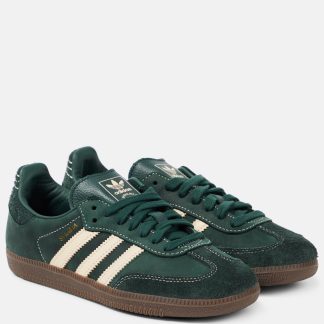 fashion designer Adidas Samba OG leather sneakers in green