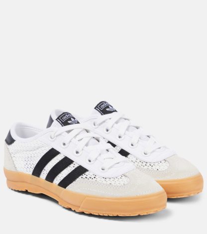 fashion designer Adidas Suede-trimmed table-tennis shoes in multicoloured