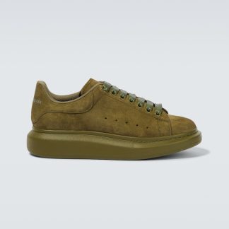 fashion designer Alexander McQueen Oversized suede sneakers in green