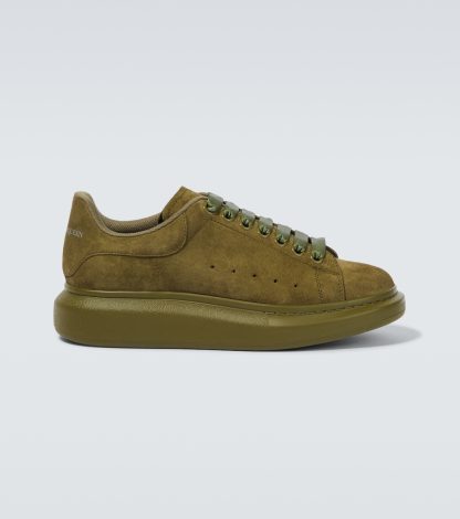 fashion designer Alexander McQueen Oversized suede sneakers in green