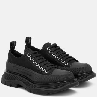 fashion designer Alexander McQueen Tread Slick canvas sneakers in black