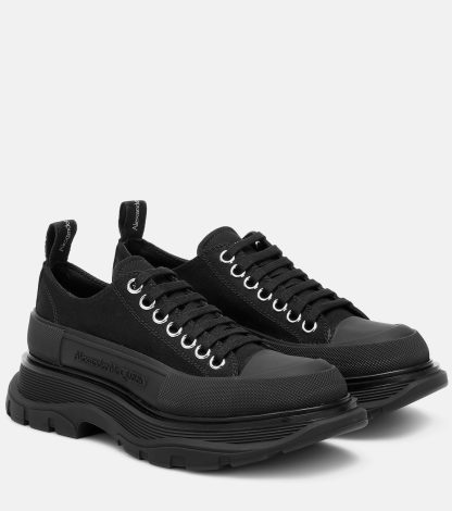 fashion designer Alexander McQueen Tread Slick canvas sneakers in black