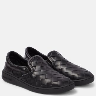 fashion designer Bottega Veneta Sawyer leather slip-on sneakers in black