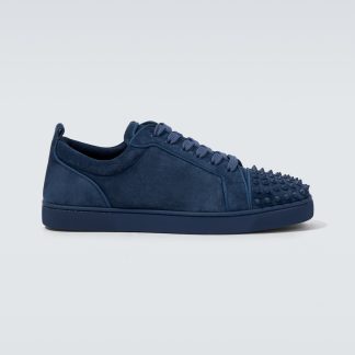 fashion designer Christian Louboutin Louis Junior Spikes suede sneakers in blue