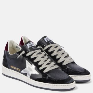 fashion designer Golden Goose Ball Star leather and velvet sneakers in black