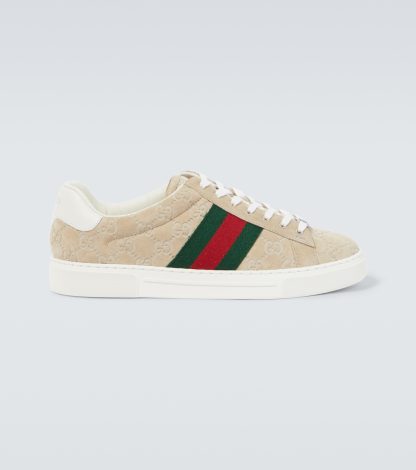 fashion designer Gucci Gucci Ace suede sneakers in beige