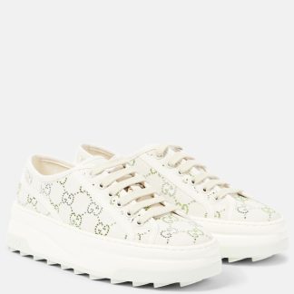 fashion designer Gucci Gucci Tennis 1977 GG Crystal sneakers in white