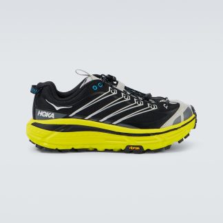 fashion designer Hoka One One Mafate Three2 running shoes in black