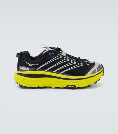 fashion designer Hoka One One Mafate Three2 running shoes in black