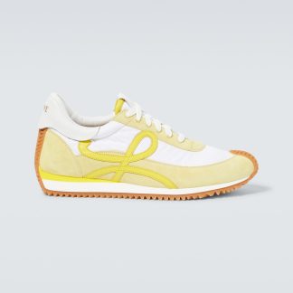 fashion designer Loewe Paula's Ibiza Flow Runner suede-trimmed sneakers in yellow