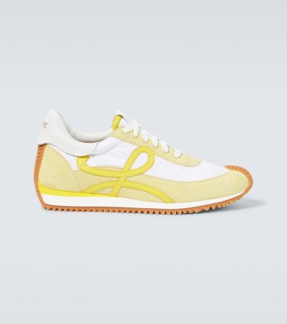 fashion designer Loewe Paula's Ibiza Flow Runner suede-trimmed sneakers in yellow