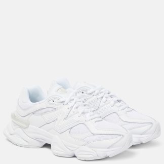 fashion designer New Balance 9060 leather-trimmed sneakers in white