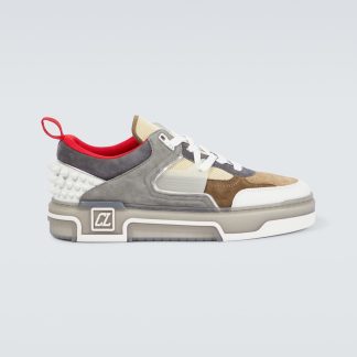 fashion luxury Christian Louboutin Astroloubi leather and suede sneakers in white