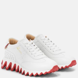 fashion luxury Christian Louboutin Loubishark leather sneakers in white