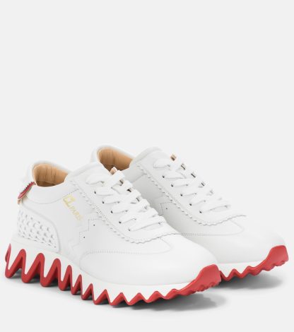 fashion luxury Christian Louboutin Loubishark leather sneakers in white