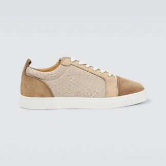 fashion luxury Christian Louboutin Louis Junior suede sneakers in neutrals