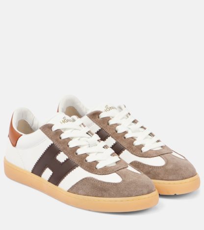 fashion luxury Hogan Suede-trimmed leather sneakers in multicoloured