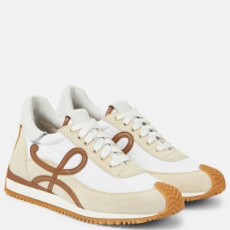 fashion luxury Loewe Flow Runner suede sneakers in beige