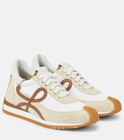 fashion luxury Loewe Flow Runner suede sneakers in beige