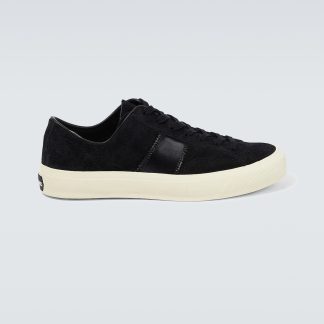 fashion luxury Tom Ford Cambridge suede sneakers in black