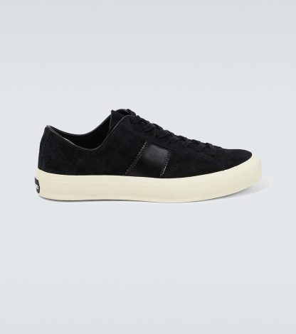 fashion luxury Tom Ford Cambridge suede sneakers in black