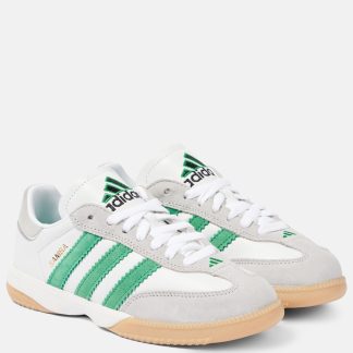 high quality designer Adidas Samba MN suede-trimmed leather sneakers in white