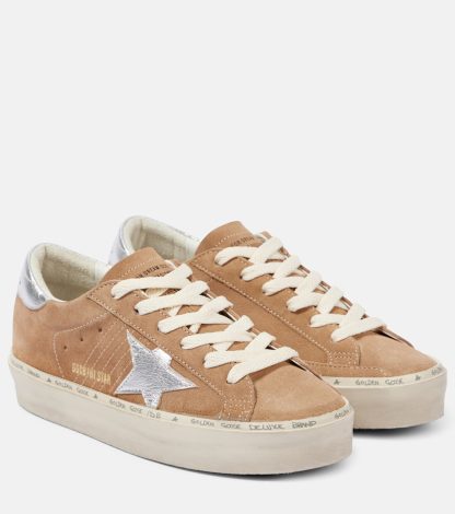 high quality designer Golden Goose Hi-Star suede sneakers in brown