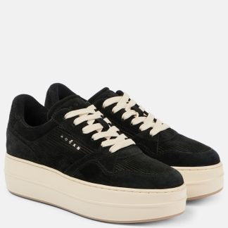 high quality designer Hogan Skyscraper suede platform sneakers in black