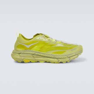 high quality designer Hoka One One x Satisfy Mafate Speed 4 Lite sneakers in yellow