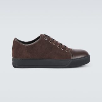 high quality designer Lanvin DBB1 leather sneakers in brown