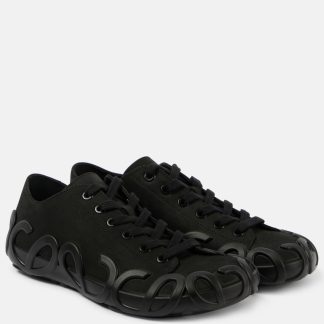 high quality designer Loewe Rise leather sneakers in black