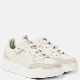 high quality designer Max Mara ActiveGreen leather sneakers in white