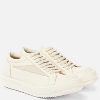 high quality designer Rick Owens Leather sneakers in white