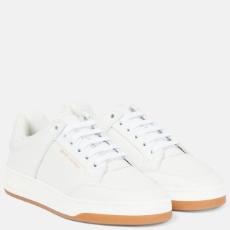 high quality designer Saint Laurent SL/61 low-top leather sneakers in white