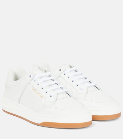 high quality designer Saint Laurent SL/61 low-top leather sneakers in white