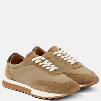 high quality designer The Row Owen Runner suede sneakers in beige