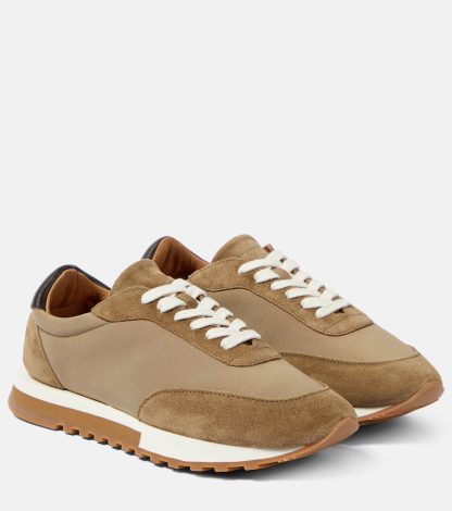 high quality designer The Row Owen Runner suede sneakers in beige