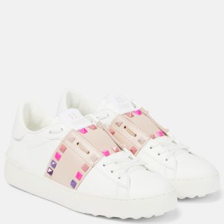 high quality designer Valentino Garavani Rockstud Untitled leather sneakers in pink