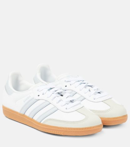 high quality luxury Adidas Samba OG leather sneakers in white