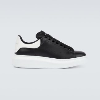 high quality luxury Alexander McQueen Oversized leather sneakers in black