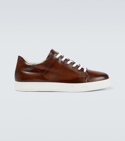 high quality luxury Berluti Playtime leather sneakers in brown