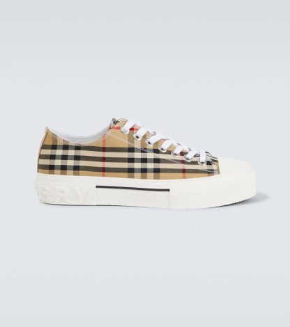 high quality luxury Burberry Burberry Check canvas sneakers in beige