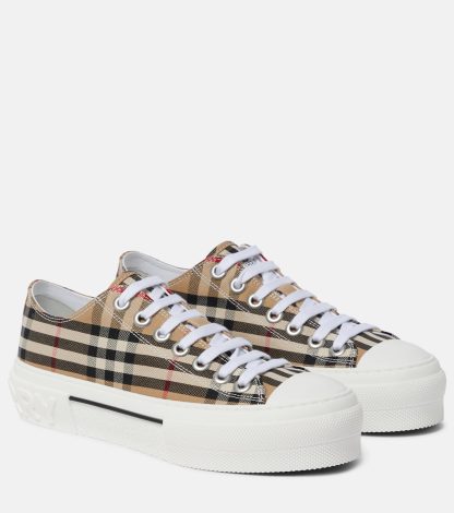 high quality luxury Burberry Burberry Check canvas sneakers in multicoloured