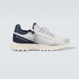 high quality luxury Givenchy Spectre suede-trimmed sneakers in white