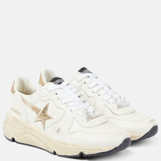 high quality luxury Golden Goose Running Sole leather sneakers in white